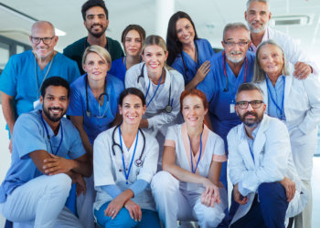 A group of medical staffs smiling together